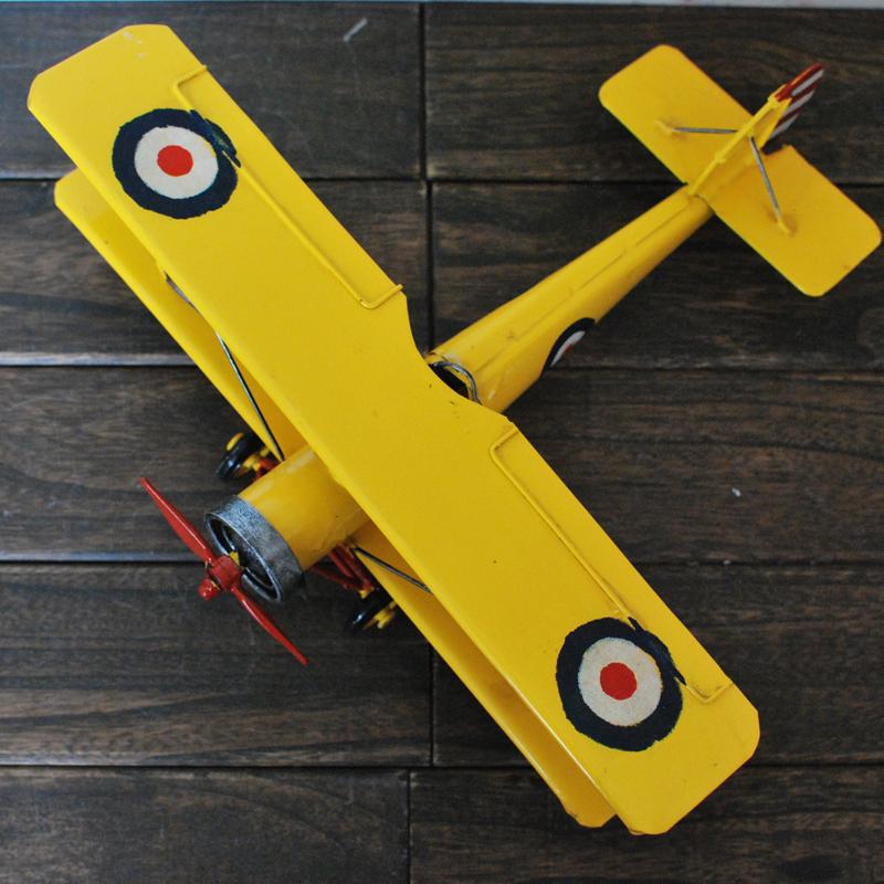 手工制.美国格鲁曼grumman g164双翼飞机 铁皮模型 礼物
