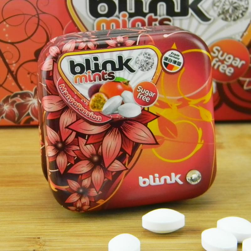 blink冰力克果粉含片糖 百香芒果味15g盒 德国进口无糖薄荷糖