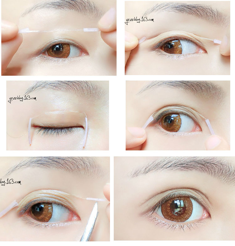 双眼皮纤维条线 超粘隐形双眼皮贴 自然美目胶韩国进口44条送y叉