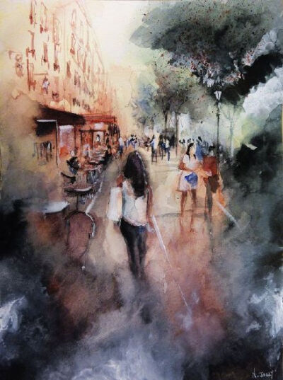 来自法国艺术家nicolas jolly 水彩绘画作品,最近总是能邂逅好多超赞