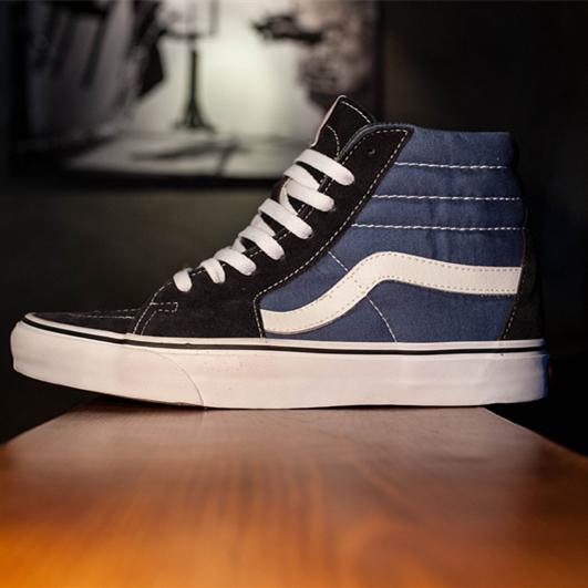 万斯vans sk8 hi蓝黑白经典高帮男女情侣休闲鞋滑板鞋vn0d5invy