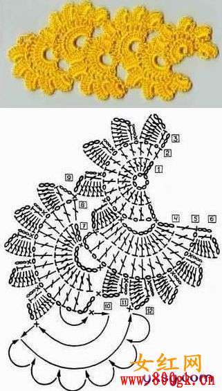 围巾蜂窝花的织法图片