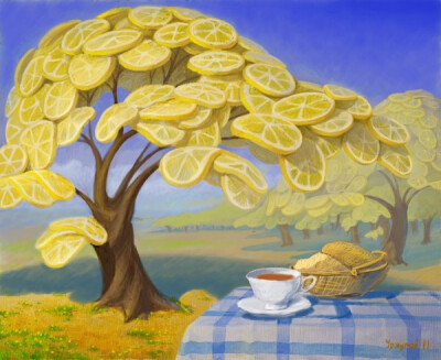 surrealist painter 全柠檬画作