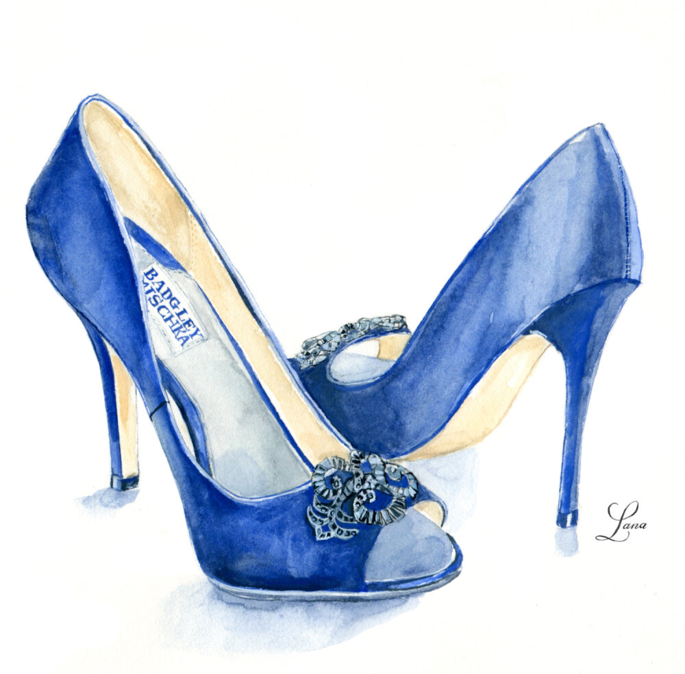 鞋子手绘效果图 fashion shoes illustration 高跟鞋手稿素材