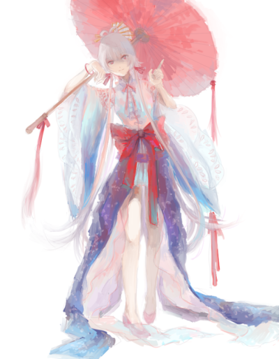 【朝颜】原版印花 南北组 洛天依 红伞 .
