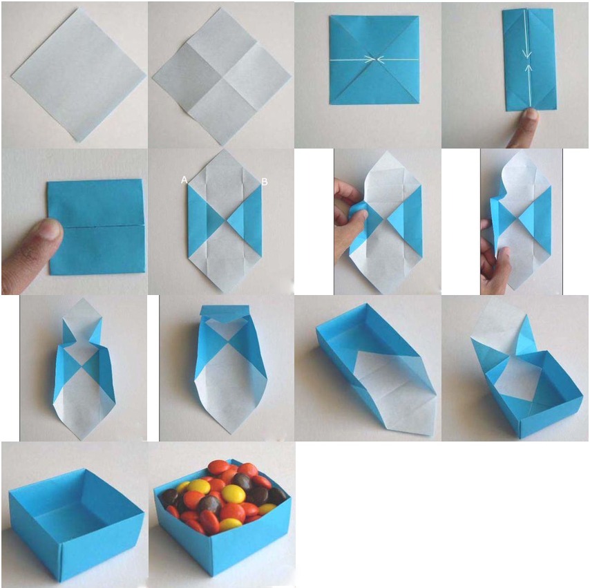 A4纸叠纸盒子图片