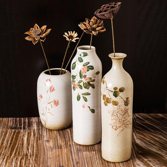 景德镇制全手工陶瓷手绘大号花器干花花插花瓶家居饰品