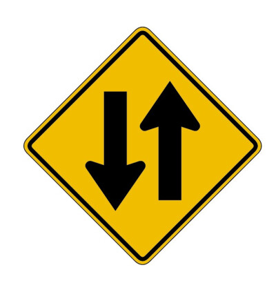 双向交通道路交通标志汽车标志