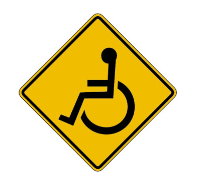 注意残疾人道路交通标志汽车标志