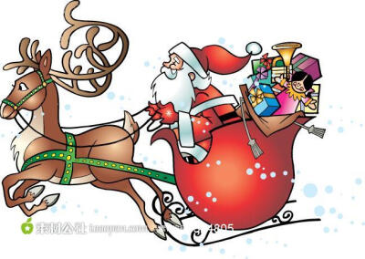 圣诞老人骑麋鹿污图片