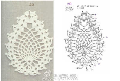 钩针 图解 蕾丝菠萝花样#特色主题的钩针菠萝花花样集锦,喜欢的就