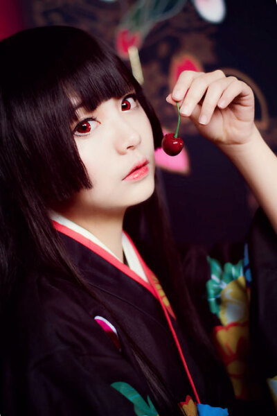 白皙萝莉《地狱少女》阎魔爱和服cos(6)
