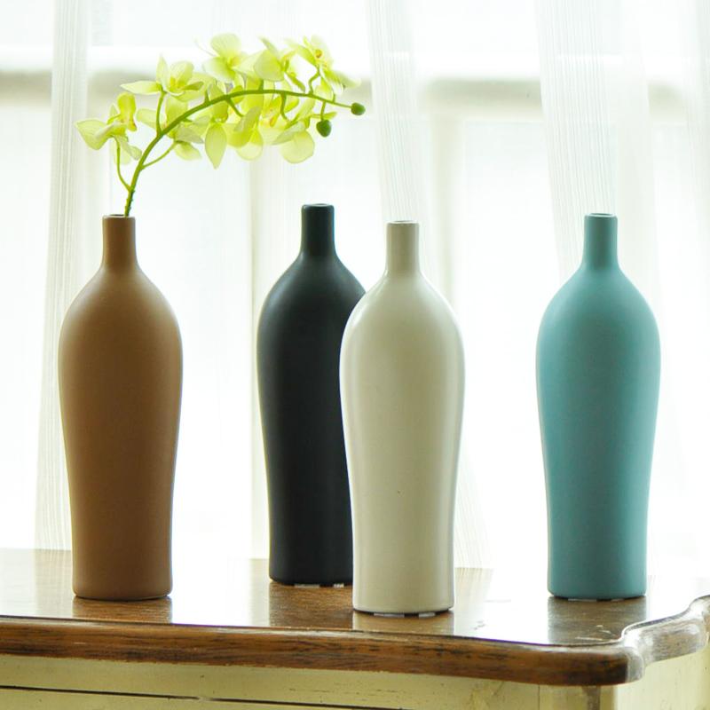 优贝家 中式高档陶艺花瓶摆件 家居饰品仿真花花器工艺品装饰