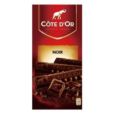 比利时进口cote d'or克特多金象纯黑巧克力200g 大象巧克力