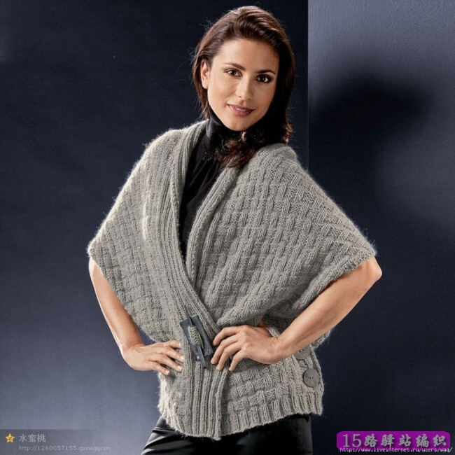 上下针编织的漂亮披肩款式图片 图解|棒针编织图解 - 15路驿站
