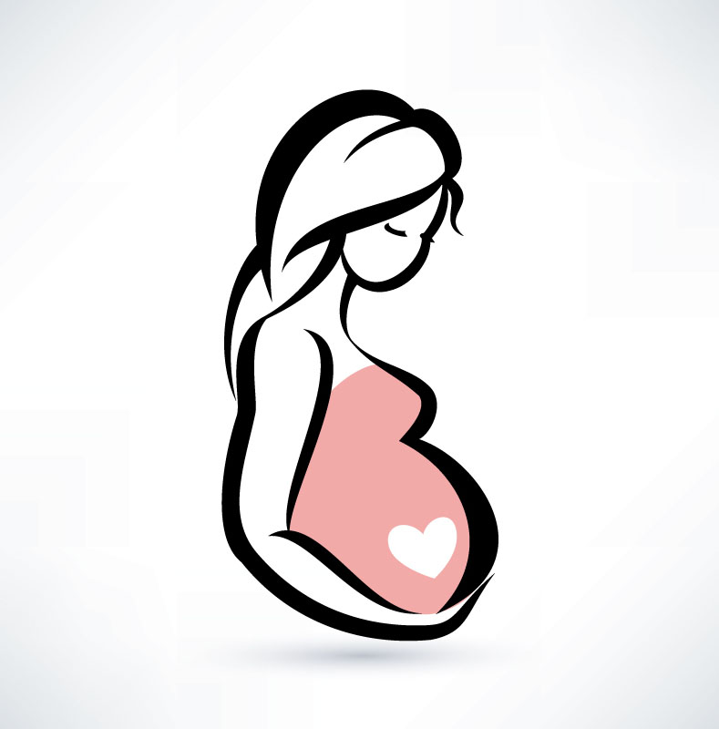 卡通孕妇设计矢量素材,素材格式:ai,素材关键词:女子,孕妇