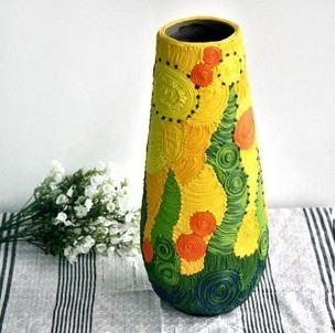 花瓶陶艺diy简单图案图片