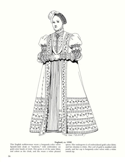西方文艺复兴时期传统服饰插图
