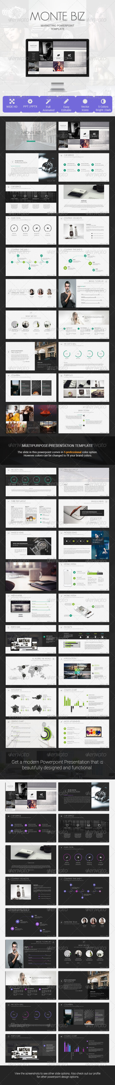 monte biz presentation template 国外商务经典ppt模板素材