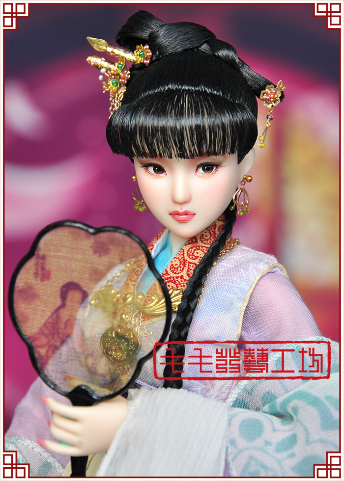 1/6娃娃古装发型141—惜春;模特:obitsu
