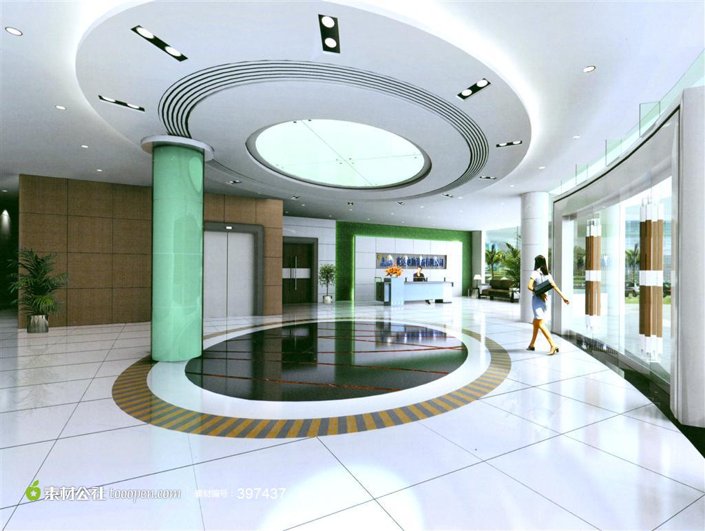 电脑设备公司门厅装修效果图