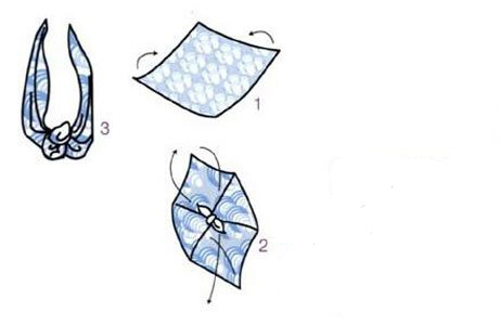 方形口水巾的系法图解图片