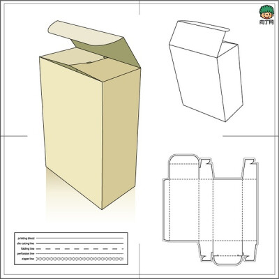 包装盒展开图长方体图片