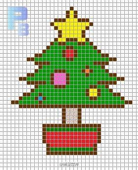 拼豆# #拼豆图纸# #拼拼豆豆# 圣诞树