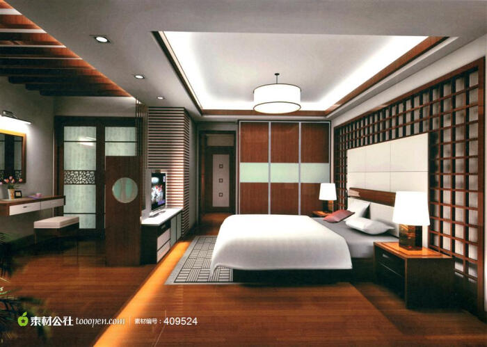 黑色时尚家居卧室3d装修图