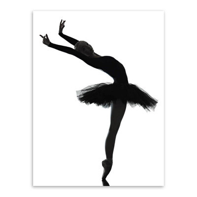 轻艺术 摄影写真 黑白 剪影造型 芭蕾舞蹈 照片 海报画芯 北欧 卧室