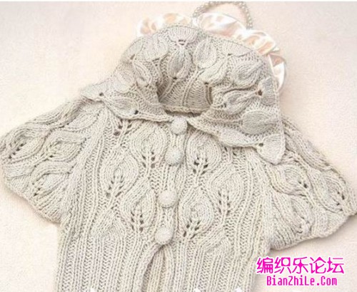 手织叶子花连帽蝙蝠衫说明编织乐论坛