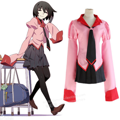 终物语忍野扇cos服cos裙加长袖cosplay服装【现货送长筒袜】包邮