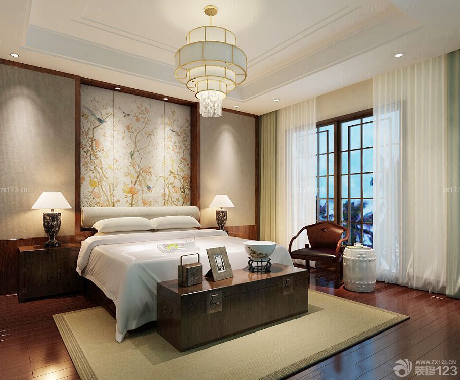 中式卧室壁画背景墙装修效果图 堆糖,美图壁纸兴趣社区