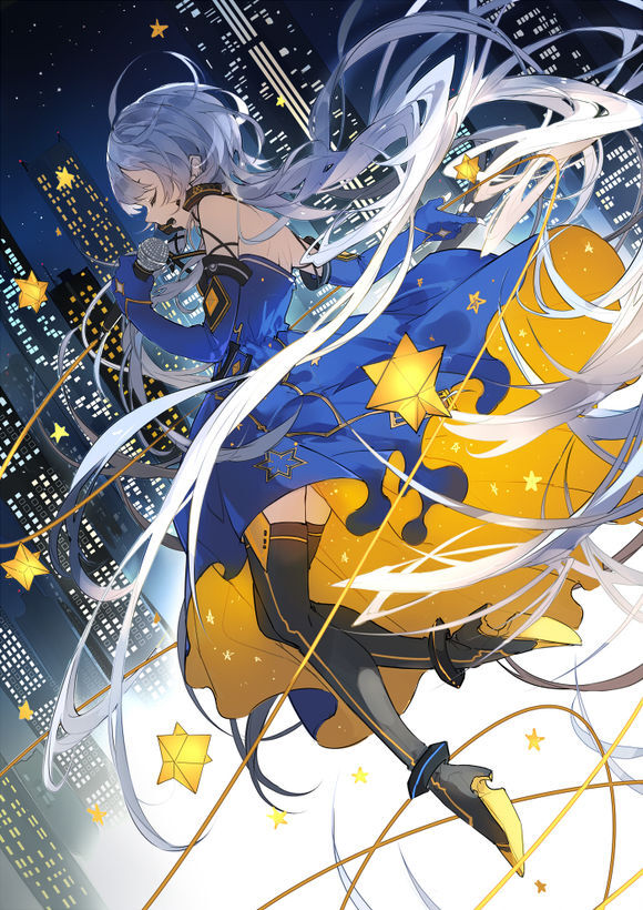 【vocaloid4 星尘】首本官方画集『银河美术馆 星愿starwish曲绘