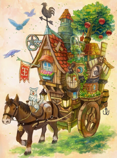 每日插画推荐《童话王国的大门—日本插画家けみ猫