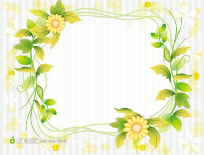 清新花朵边框矢量素材