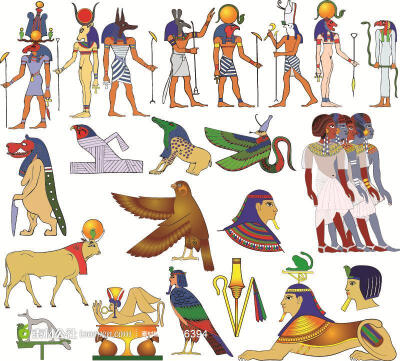 古埃及简笔画彩色图片