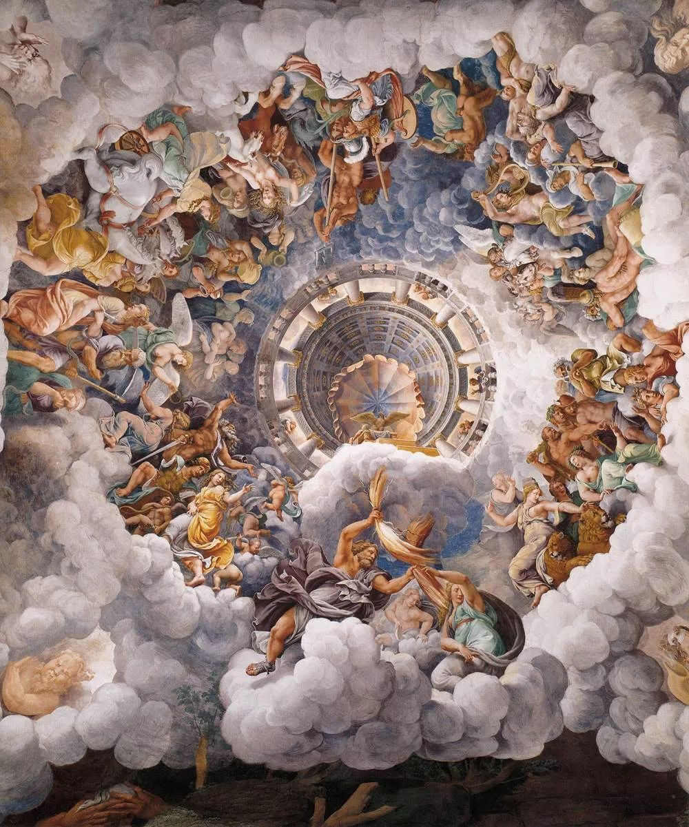 众神聚集在朱庇特的宝座周围15321534年giulioromanoorbetto