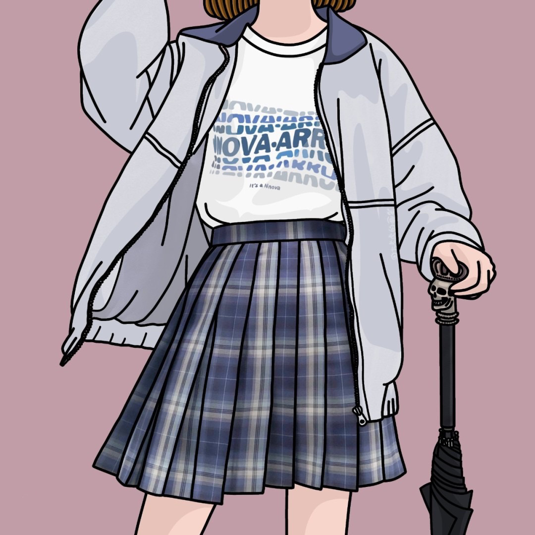 日常jk女孩的手绘头像 画师:画jk的脑虎