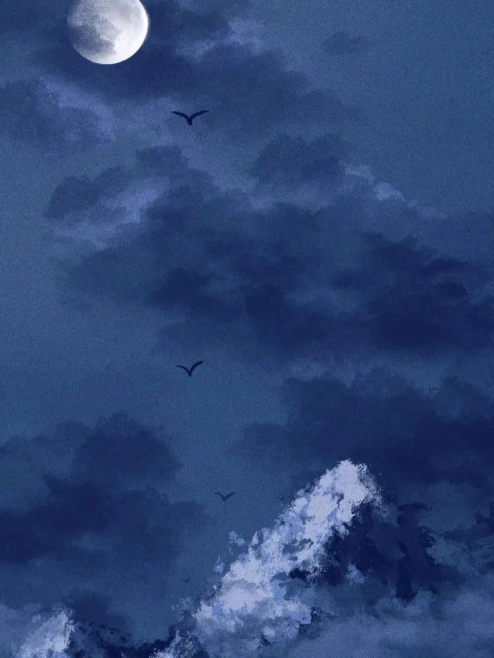 云遮月亮- 背景图 静谧蓝