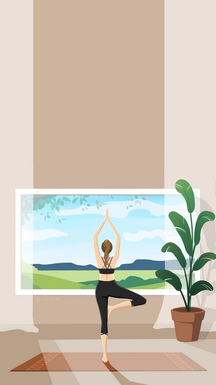 手机壁纸瑜伽图片