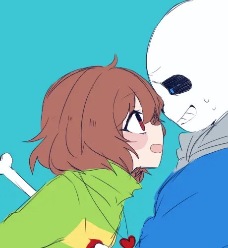 chara和sans 亲密图片