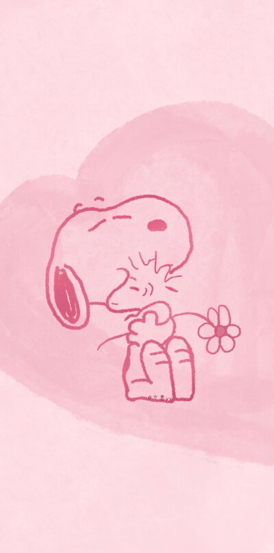 您收到了一组粉色的史努比插画壁纸画师:介意yy