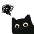 小黑猫探头表情包图片