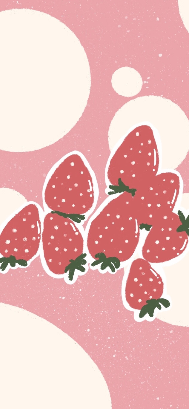 草莓味的可爱手机壁纸 粉色系草莓控萌妹必备哦