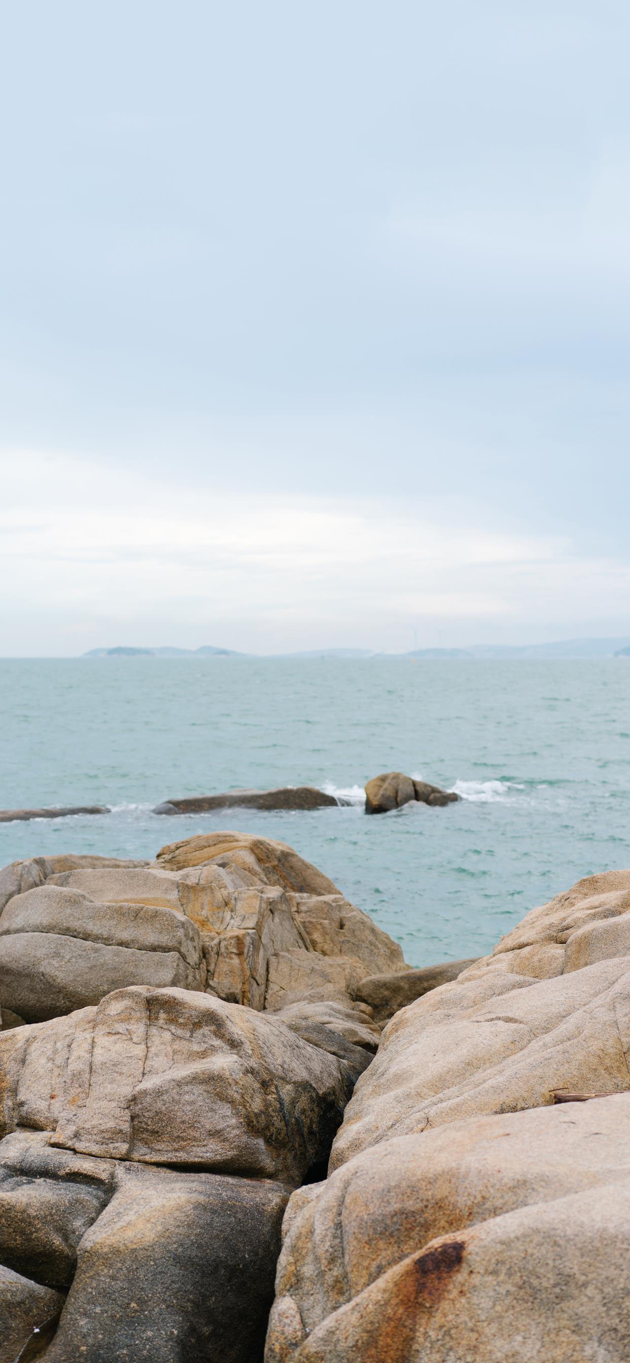 温柔浅色大海沙滩