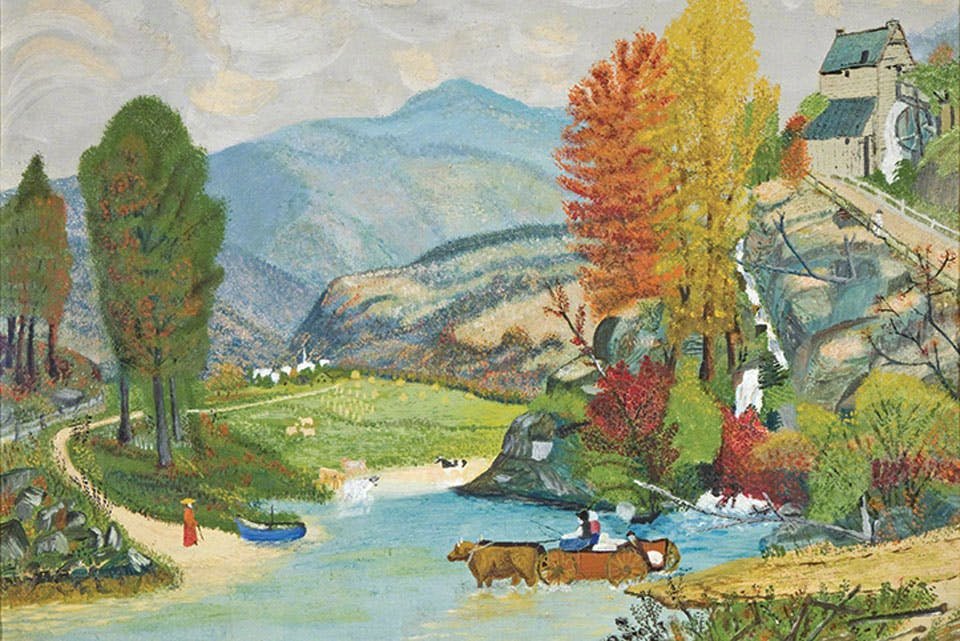 摩西奶奶笔下的乡野秋日.