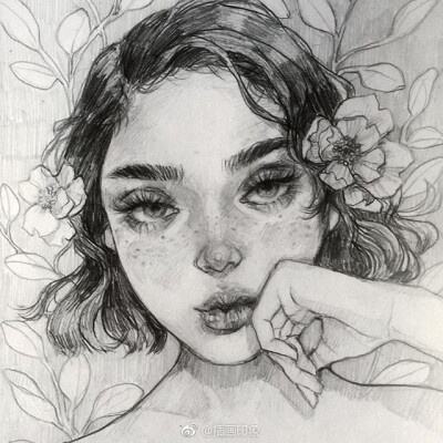 抽象人物铅笔画