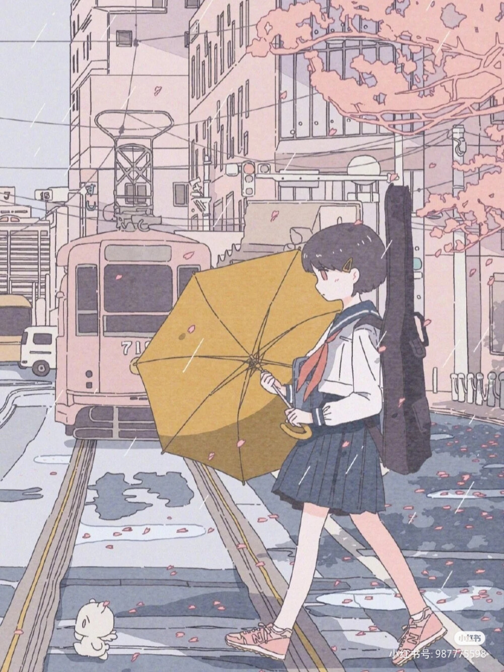 暖色系治愈风插画