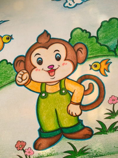 猴子的生日快乐蜡画